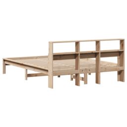 Berkfield Home Bookcase Bed without Mattress 120x200 cm Solid Wood Pine in Brown - Size: Small Double - thumbnail 6