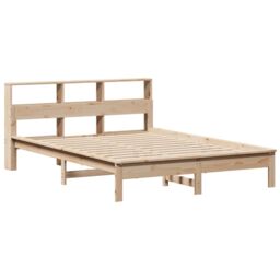 Berkfield Home Bookcase Bed without Mattress 120x200 cm Solid Wood Pine in Brown - Size: Small Double - thumbnail 3