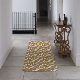 Benjamin Tate Design White Leaves Runner Rug in Natural - Size: 67 cm x 230 cm - thumbnail 3