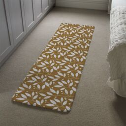 Benjamin Tate Design White Leaves Runner Rug in Natural - Size: 67 cm x 230 cm - thumbnail 4