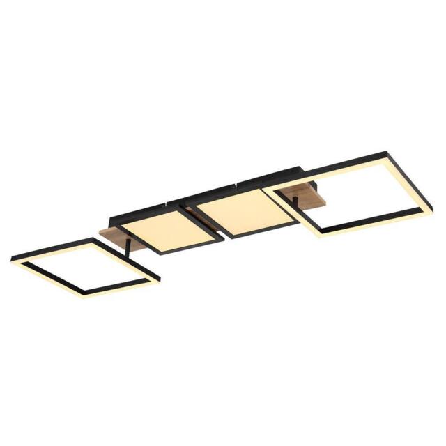 Netlighting Bossy 4 Square Semi Flush Ceiling Light Matt Black 4x LED 3000K - image 1