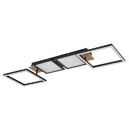 Netlighting Bossy 4 Square Semi Flush Ceiling Light Matt Black 4x LED 3000K - thumbnail 2