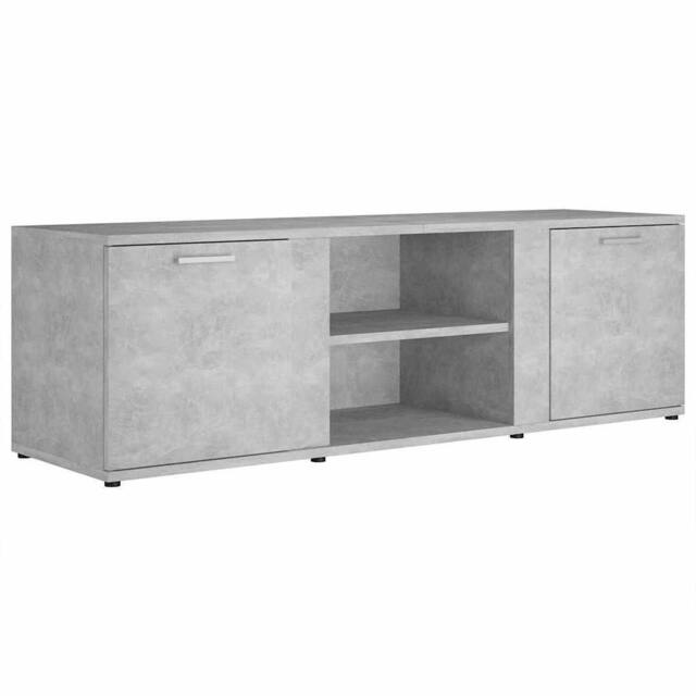 Berkfield Home TV Cabinet Concrete Grey 120x34x37 cm Engineered Wood - Size: 120 x 34 x 37 cm - image 1