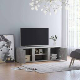 Berkfield Home TV Cabinet Concrete Grey 120x34x37 cm Engineered Wood - Size: 120 x 34 x 37 cm - thumbnail 2