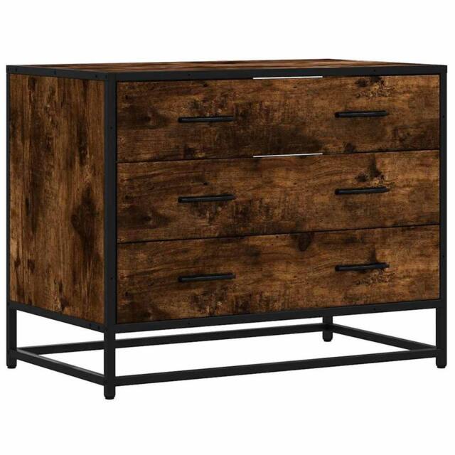 Berkfield Home Drawer Cabinet Smoked Oak 70x41x56 cm Engineered Wood in Brown - Size: 70 x 41 x 56 cm - image 1
