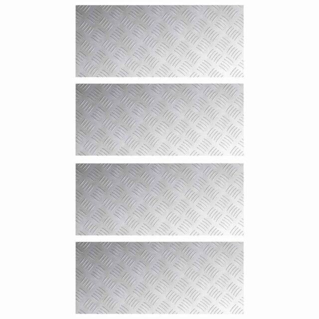 Berkfield Home Aluminium Checker Plates 4 pcs Anti-Slip 70x30 cm in Silver - Size: Medium - image 1