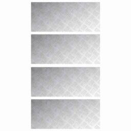 Berkfield Home Aluminium Checker Plates 4 pcs Anti-Slip 70x30 cm in Silver - Size: Medium - thumbnail 1