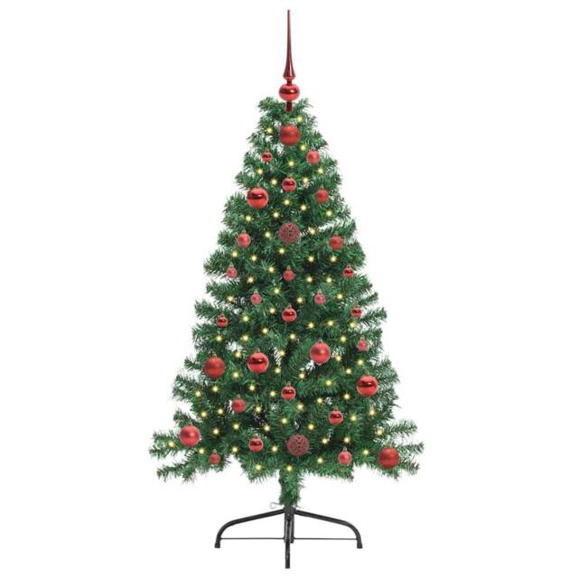 Berkfield Home Beautiful Artificial Pre-lit Christmas Tree Green 120 cm PVC - image 1