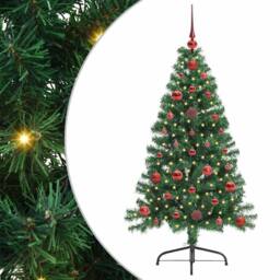 Berkfield Home Beautiful Artificial Pre-lit Christmas Tree Green 120 cm PVC - thumbnail 3