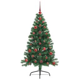 Berkfield Home Beautiful Artificial Pre-lit Christmas Tree Green 120 cm PVC - thumbnail 4