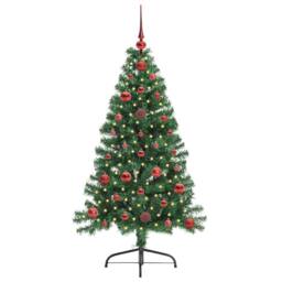 Berkfield Home Beautiful Artificial Pre-lit Christmas Tree Green 120 cm PVC - thumbnail 1