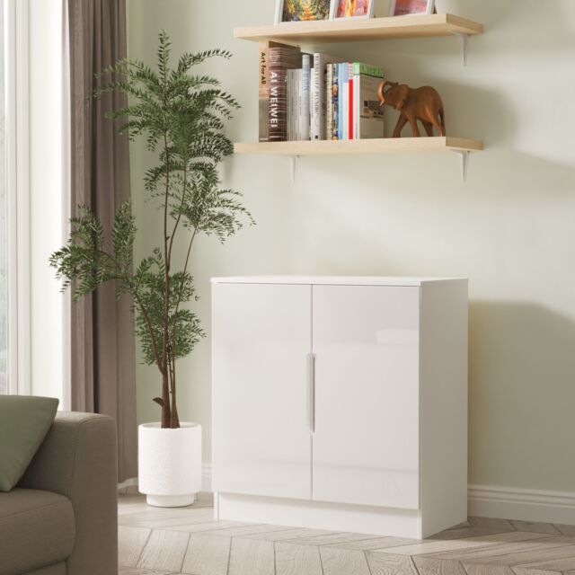 Ready Assembled 2 U Lucca 2 Door Cabinet (Ready Assembled) in White - Size: Medium - image 1