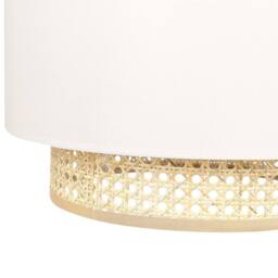 Wyld and Coco Double-Shade Pendant Lamp - Natural Beige Rattan Fabric - thumbnail 5