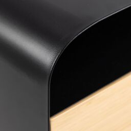 Furniture To Go Century 1 Drawer Wall Mounted Bedside Table in White Oak in Black - Size: A - thumbnail 6
