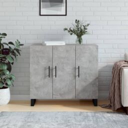 Berkfield Home Sideboard Concrete Grey 90x34x80 cm Engineered Wood - Size: 90 x 34 x 80 cm
