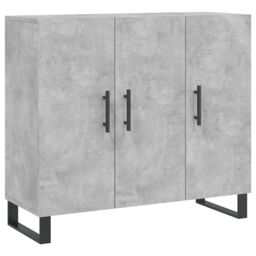 Berkfield Home Sideboard Concrete Grey 90x34x80 cm Engineered Wood - Size: 90 x 34 x 80 cm - thumbnail 2