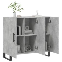 Berkfield Home Sideboard Concrete Grey 90x34x80 cm Engineered Wood - Size: 90 x 34 x 80 cm - thumbnail 4