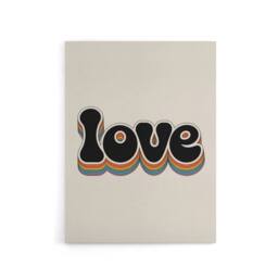 "Artery8 Love Funky Bold Rainbow Retro Font Typography Canvas Wall Art Print in Beige - Size: W18"" x H24""" - thumbnail 1