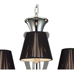 Netlighting Acanto Pendant Round 3 Light E14 Polished Chrome With Black Shades in Silver - thumbnail 3