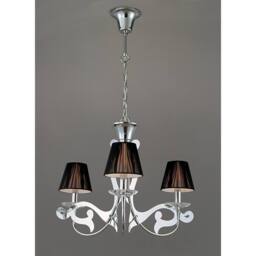 Netlighting Acanto Pendant Round 3 Light E14 Polished Chrome With Black Shades in Silver - thumbnail 2
