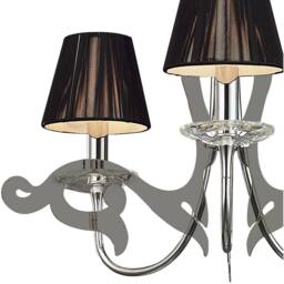 Netlighting Acanto Pendant Round 3 Light E14 Polished Chrome With Black Shades in Silver - thumbnail 5