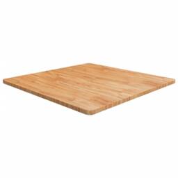 Berkfield Home Square Table Top Light Brown 90x90x2.5cm Treated Solid Wood Oak - Size: 90x90x2.5 cm - thumbnail 2
