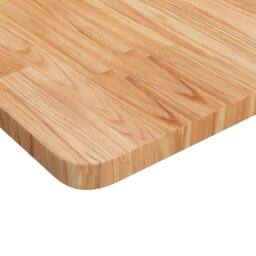 Berkfield Home Square Table Top Light Brown 90x90x2.5cm Treated Solid Wood Oak - Size: 90x90x2.5 cm - thumbnail 3