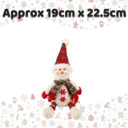 VFM e-Store Christmas Sitting Snowman Decoration Plush 19cm x 22.5cm White X 1 - Size: 19 cm x 22.5 cm - thumbnail 2