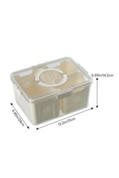 H&O Direct Fridge Storage Container with Three Compartments in Yellow - thumbnail 6