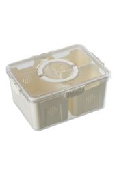 H&O Direct Fridge Storage Container with Three Compartments in Yellow - thumbnail 3