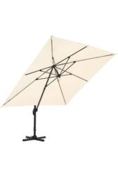 H&O Direct 3m x 3m Beige Square Rotating Outdoor Cantilever Parasol - thumbnail 5