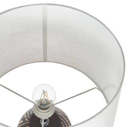 Wyld and Coco 63cm Black Ceramic Table Lamp with White Fabric Shade - thumbnail 7