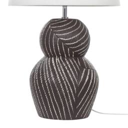 Wyld and Coco 63cm Black Ceramic Table Lamp with White Fabric Shade - thumbnail 5