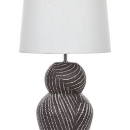 Wyld and Coco 63cm Black Ceramic Table Lamp with White Fabric Shade - thumbnail 2