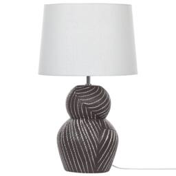 Wyld and Coco 63cm Black Ceramic Table Lamp with White Fabric Shade - thumbnail 4