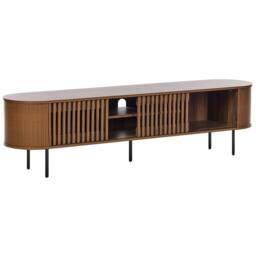 Wyld and Coco Home Retro TV Stand Dark Brown Particle Board with Metal Legs - thumbnail 4