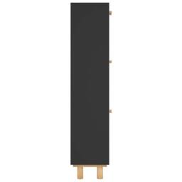 Berkfield Home Shoe Cabinet Black 52x25x115 cm Engineered Wood&Natural Rattan - Size: 52 x 25 x 115 cm - thumbnail 6