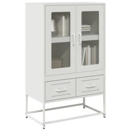 Berkfield Home Highboard White 68x39x111.5 cm Steel - thumbnail 1