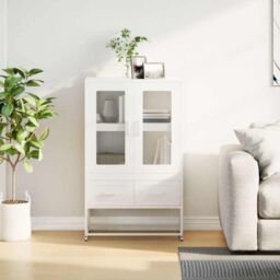 Berkfield Home Highboard White 68x39x111.5 cm Steel - thumbnail 4