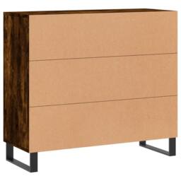 Berkfield Home Sideboard Smoked Oak 90x34x80 cm Engineered Wood in Brown - Size: 90 x 34 x 80 cm - thumbnail 8