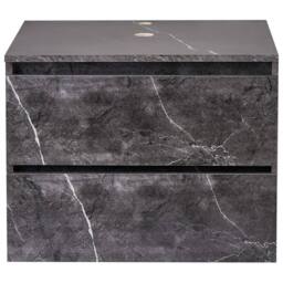 Wyld and Coco Black Marble Wall Mounted 60 x 47 cm Fluted Front 2 Deep Drawers - thumbnail 5