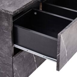 Wyld and Coco Black Marble Wall Mounted 60 x 47 cm Fluted Front 2 Deep Drawers - thumbnail 7
