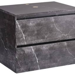 Wyld and Coco Black Marble Wall Mounted 60 x 47 cm Fluted Front 2 Deep Drawers - thumbnail 2