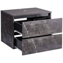 Wyld and Coco Black Marble Wall Mounted 60 x 47 cm Fluted Front 2 Deep Drawers - thumbnail 4