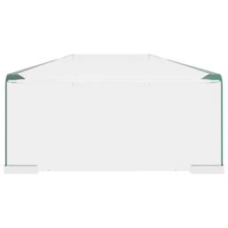 Berkfield Home TV Stand/Monitor Riser Glass Clear 120x30x13 cm - Size: 120 x 30 x 13 cm - thumbnail 4