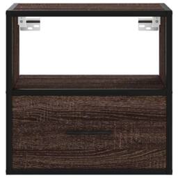 Berkfield Home Wall-mounted Bedside Cabinet Brown Oak 40x31x39.5 cm - thumbnail 5