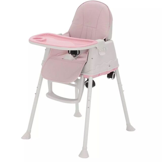 VOGREX Adjustable 4-In-1 Baby Highchair Infant High Feeding Seat in Pink - image 1