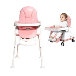 VOGREX Adjustable 4-In-1 Baby Highchair Infant High Feeding Seat in Pink - thumbnail 2