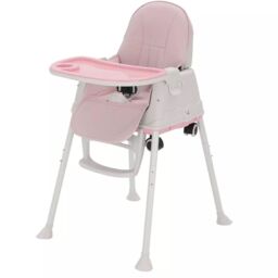 VOGREX Adjustable 4-In-1 Baby Highchair Infant High Feeding Seat in Pink - thumbnail 1