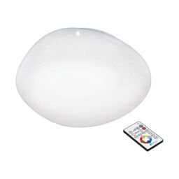 Loops Wall Flush Ceiling Light White Shade White Plastic With Crystal Effect LED 21W